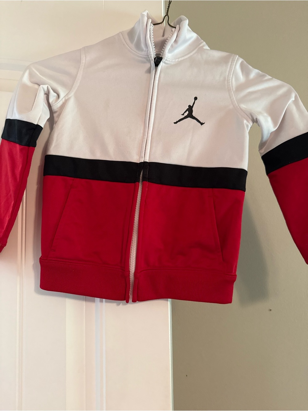 Jordan Kids White, Red & Black Full-Zip Track Jacket